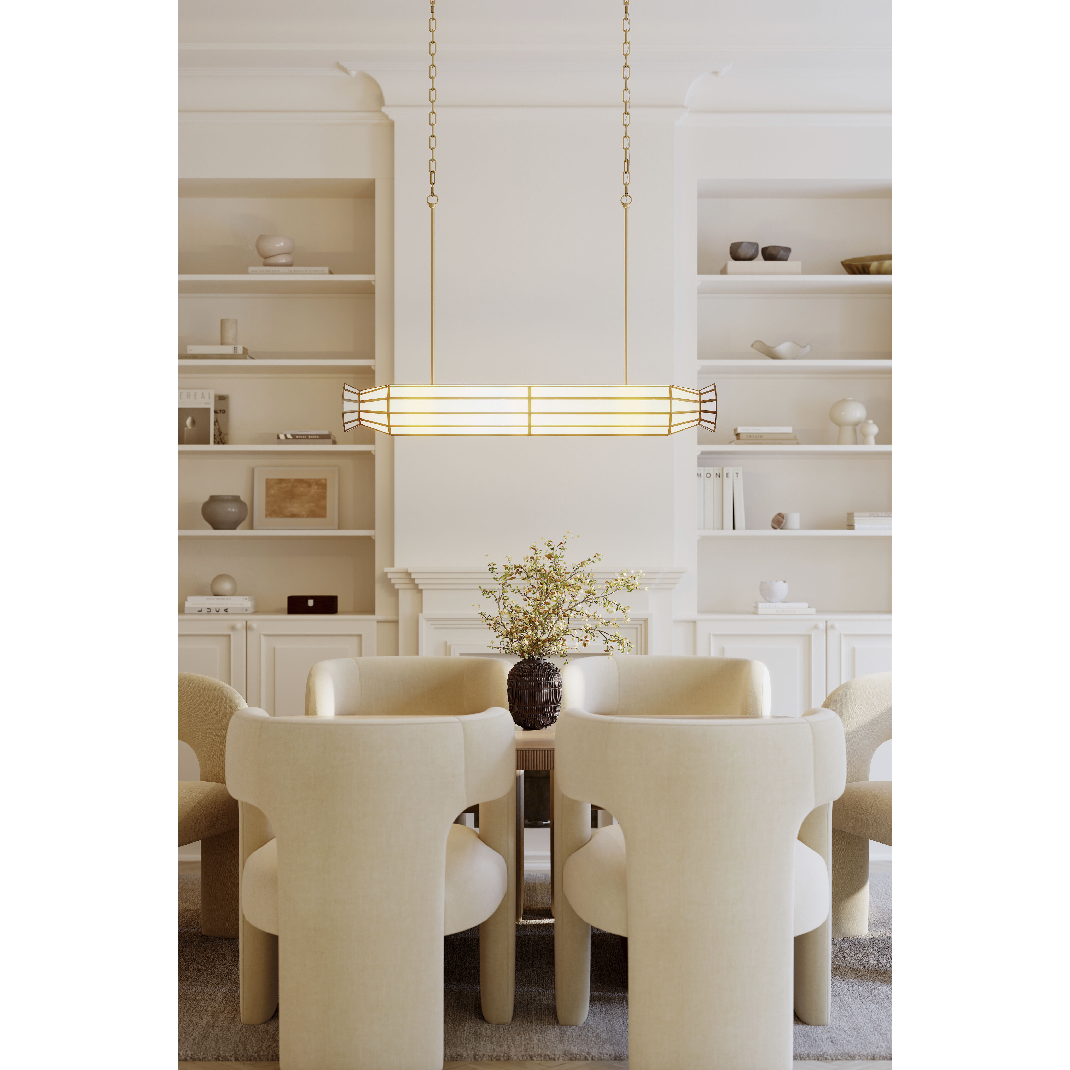 Jaxen 6 Light 48 inch Legacy Brass Linear Chandelier Ceiling Light