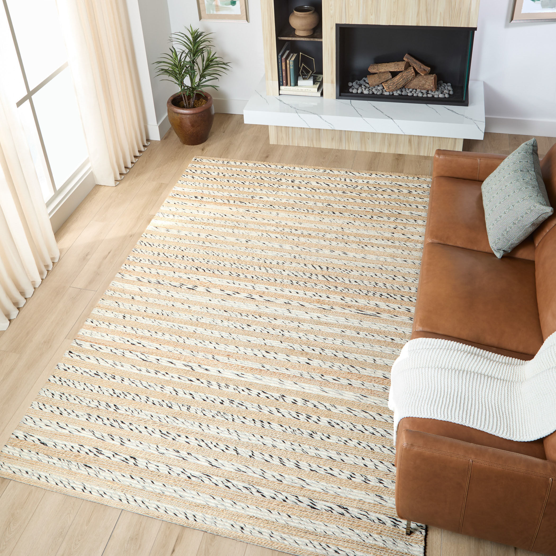 Jaya 114 X 79 inch Neutral Rug in 6 x 9
