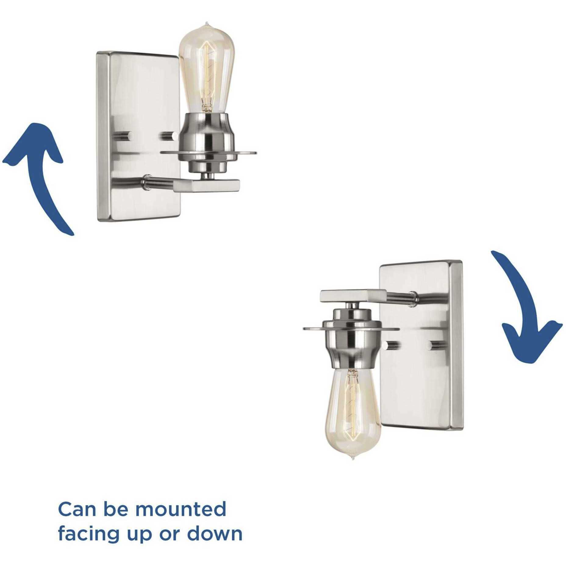 Debut 1 Light 5 inch Brushed Nickel Bath Vanity Wall Light, Design Series