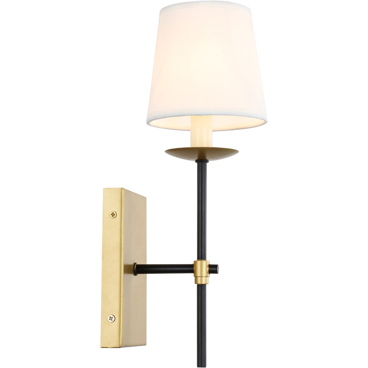 Eclipse 1 Light 4.5 inch Brass and Black Wall sconce Wall Light