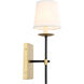 Eclipse 1 Light 4.5 inch Brass and Black Wall sconce Wall Light