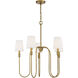 Traditional 5 Light 27.25 inch Natural Brass Chandelier Ceiling Light