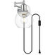 Caspian 1 Light 6 inch Chrome Plug In Wall Sconce Wall Light