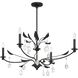 Presley 4 Light 36 inch Textured Black and Clear Chandelier Ceiling Light
