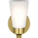 Stamos 1 Light 5 inch Brushed Gold Wall Sconce Wall Light in Satin Etched Glass