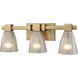 Ensley 3 Light 20 inch Satin Brass Vanity Light Wall Light