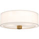 Alora Mood Theo 3 Light 24.13 inch Aged Gold and White Linen Flush Mount Ceiling Light