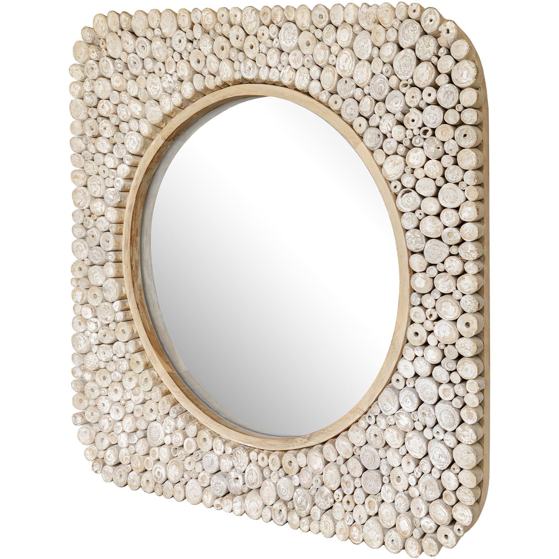 Merak 36.25 X 36.25 inch Natural Teak Wood Branches Mirror