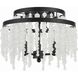 Poppy 3 Light 15 inch Matte Black Semi Flush Ceiling Light in Black Forged