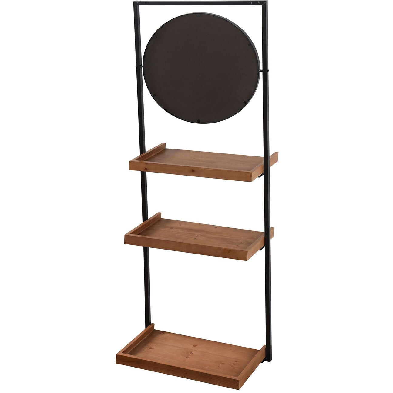 Lena 24.5 inch Black and Wood Brown Standing Shelves