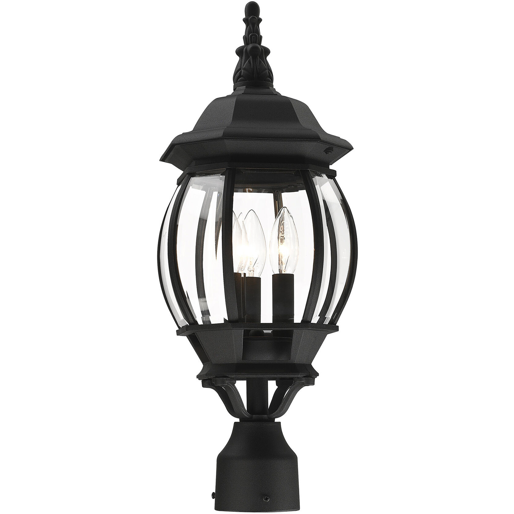 Frontenac 3 Light 21 inch Textured Black Outdoor Post Top Lantern