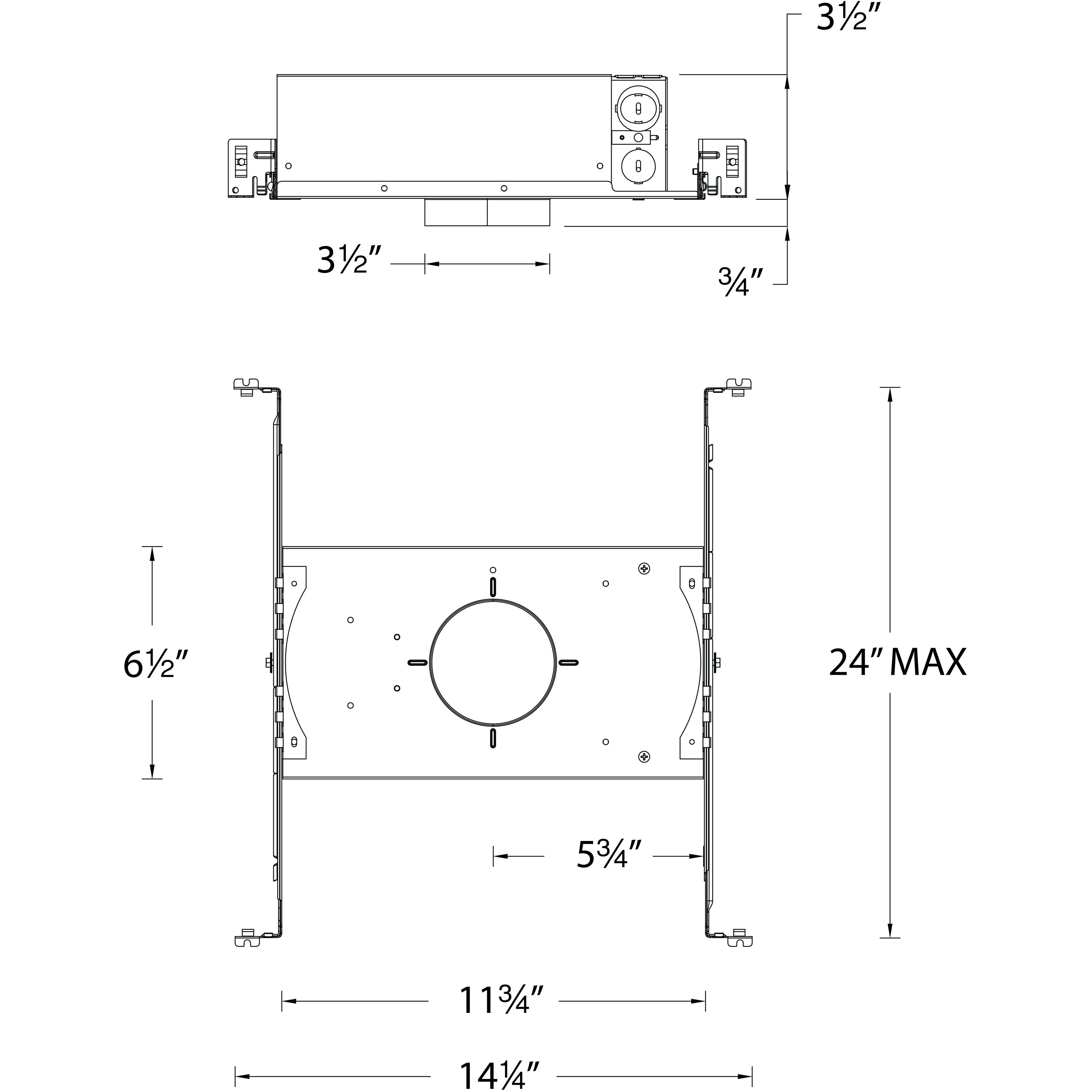 FQ Galvanized Steel Recessed Housing, 2" Housing