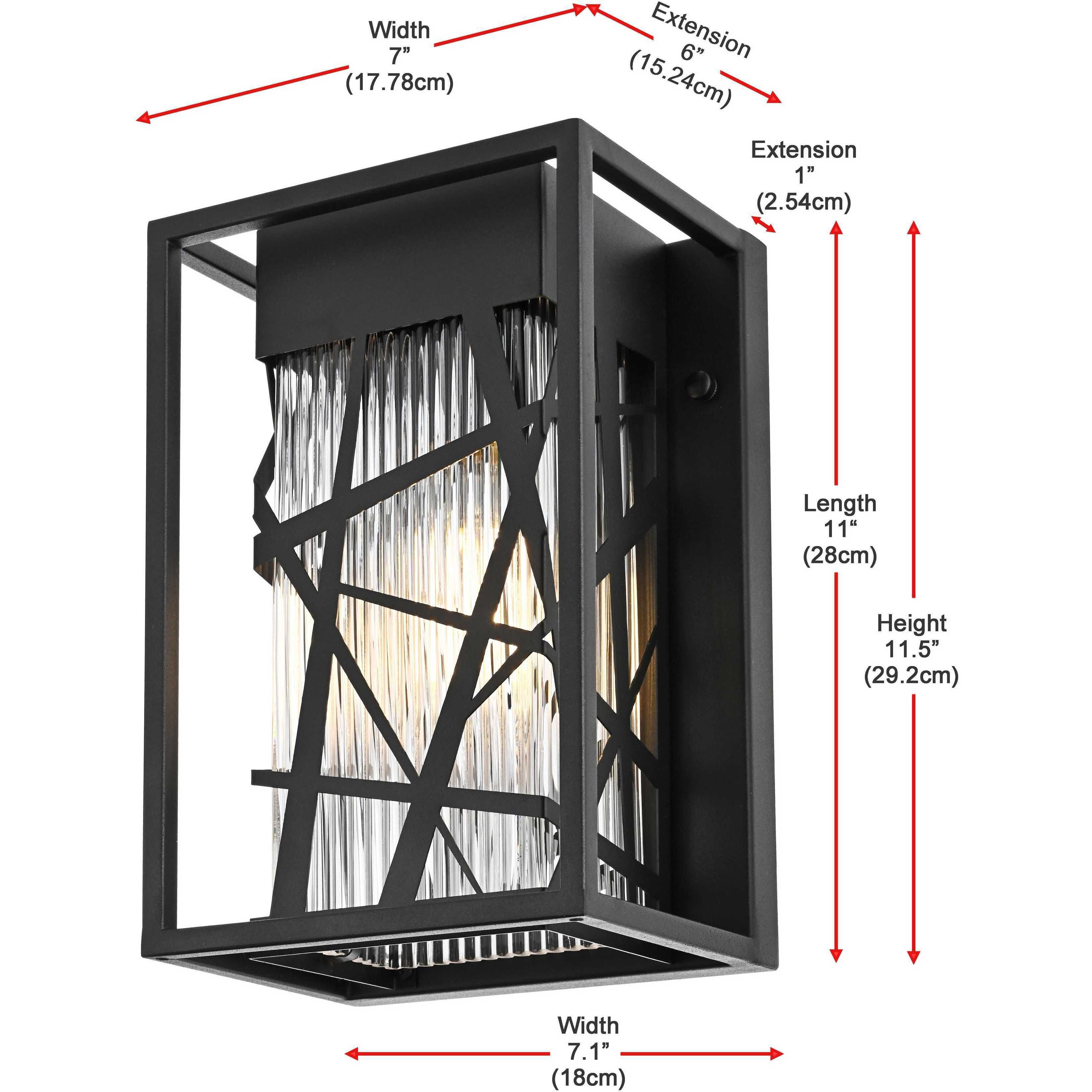 Eyre 1 Light 11.5 inch Black Outdoor Wall Sconce