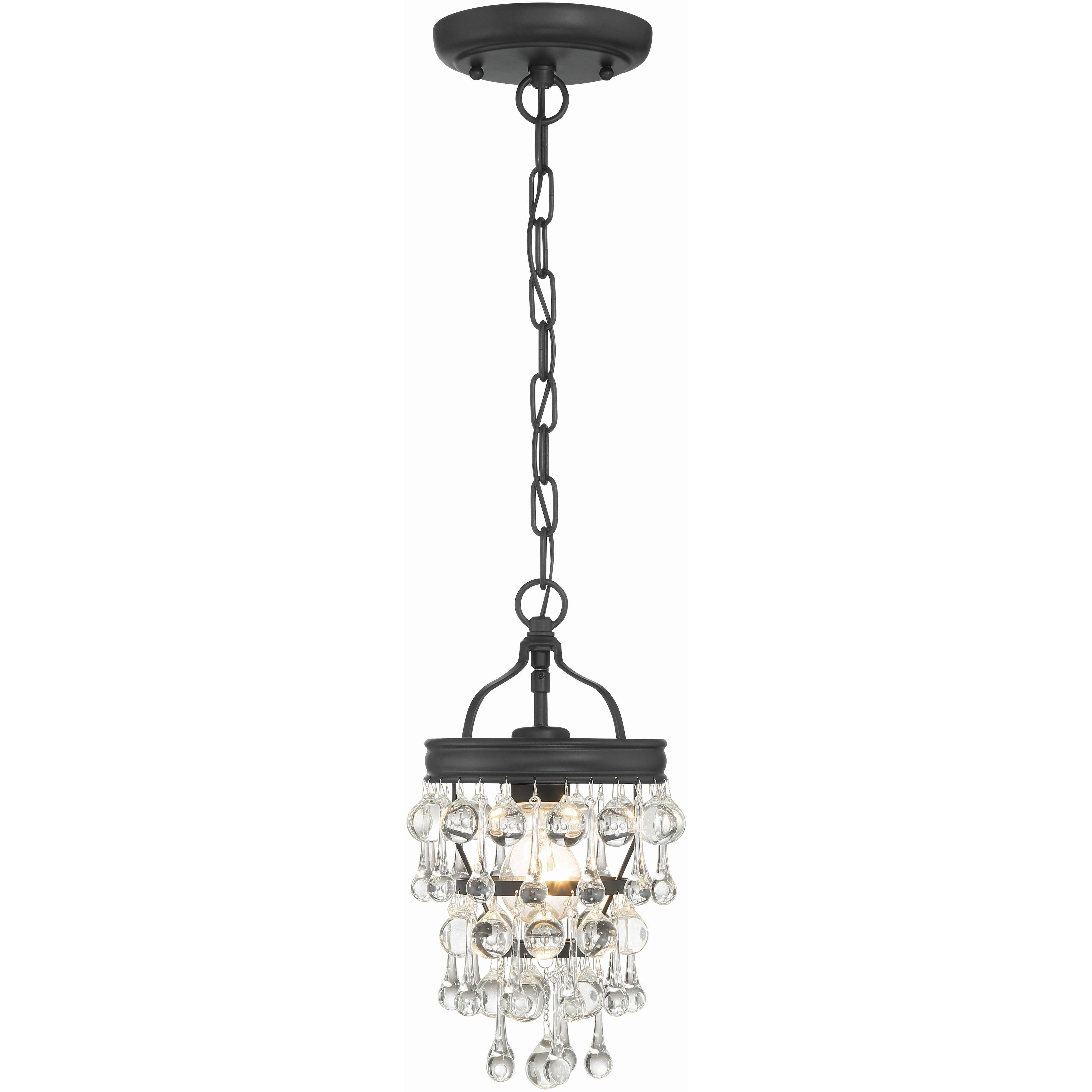 Calypso 1 Light 7.25 inch Matte Black Chandelier Ceiling Light