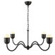 Alora Mood Effie 4 Light 39 inch Matte Black/Opal Glass Chandelier Ceiling Light