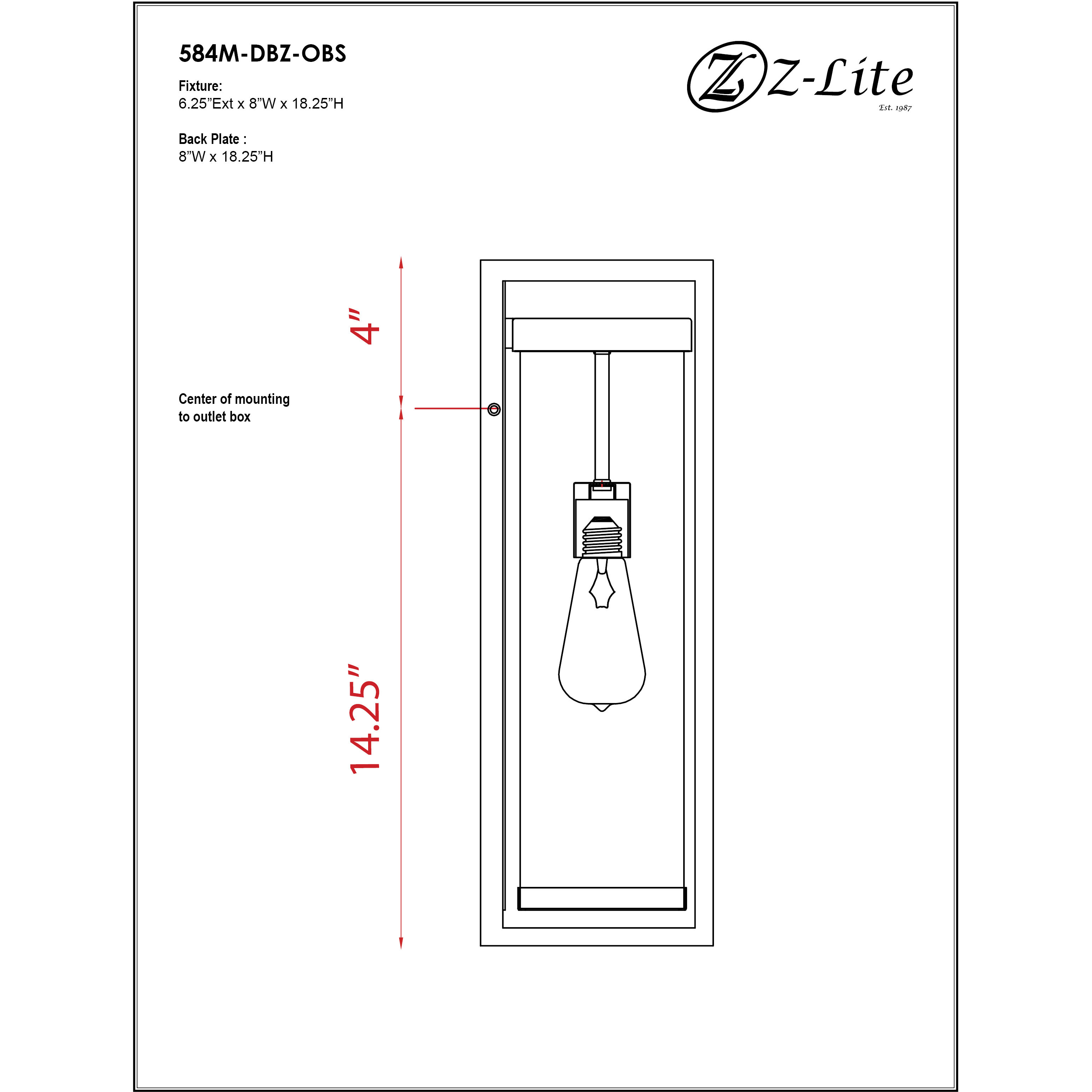 Dunbroch 1 Light 18.25 inch Deep Bronze and Outdoor Brass Outdoor Wall Light