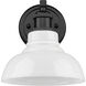 Yep Carver Vanity Wall Light in Matte Black, Vintage Milk Glass