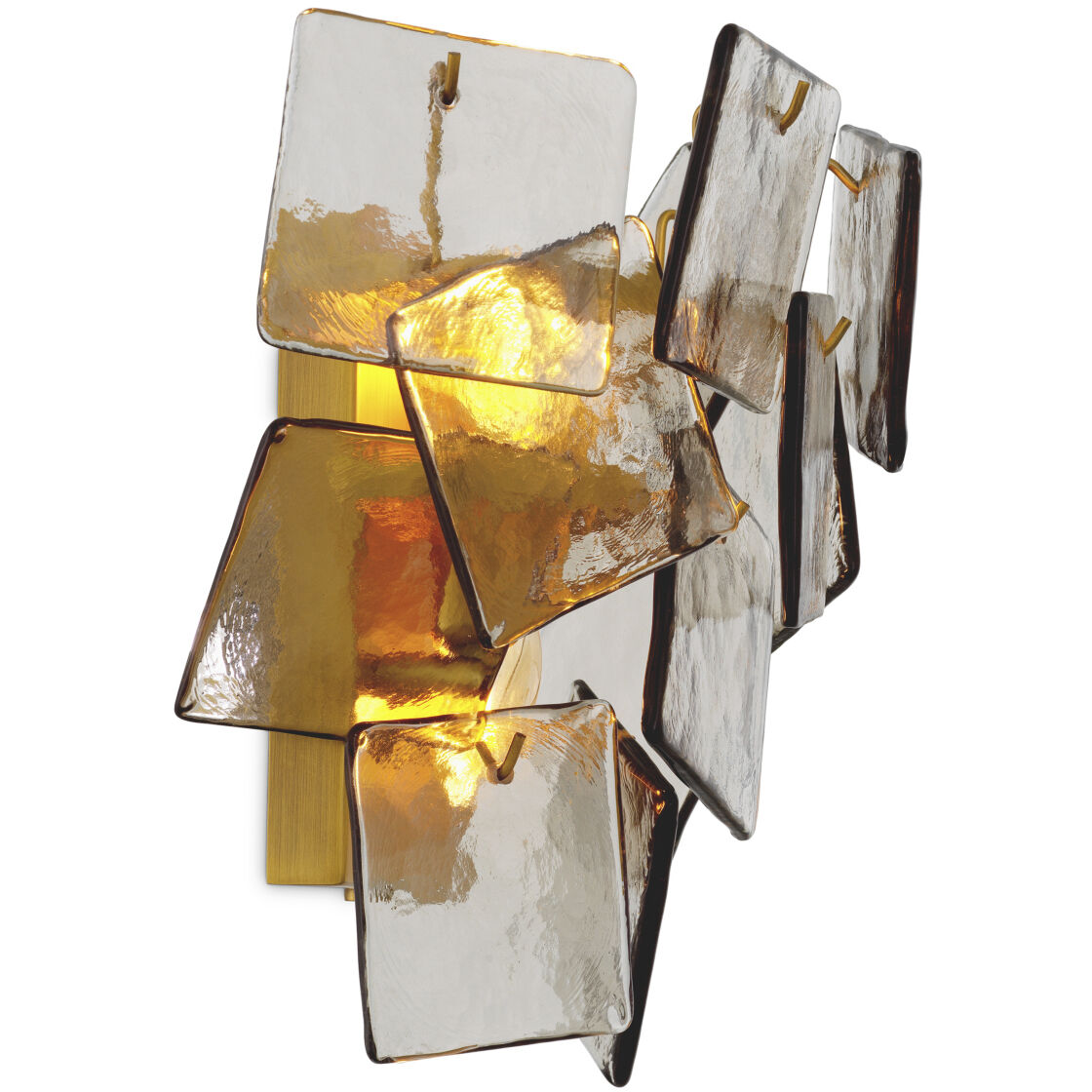 Bitmore 2 Light 13.98 inch Antique Brass and Light Smoke Glass Wall Lamp Wall Light