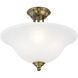 Coronado 3 Light 19 inch Antique Brass Semi-Flush Mount Ceiling Light
