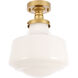 Lyle 1 Light 11 inch Brass Flush Mount Ceiling Light