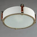 Sausalito 3 Light 15.5 inch Weathered Zinc and Brown Suede Flush Mount Ceiling Light