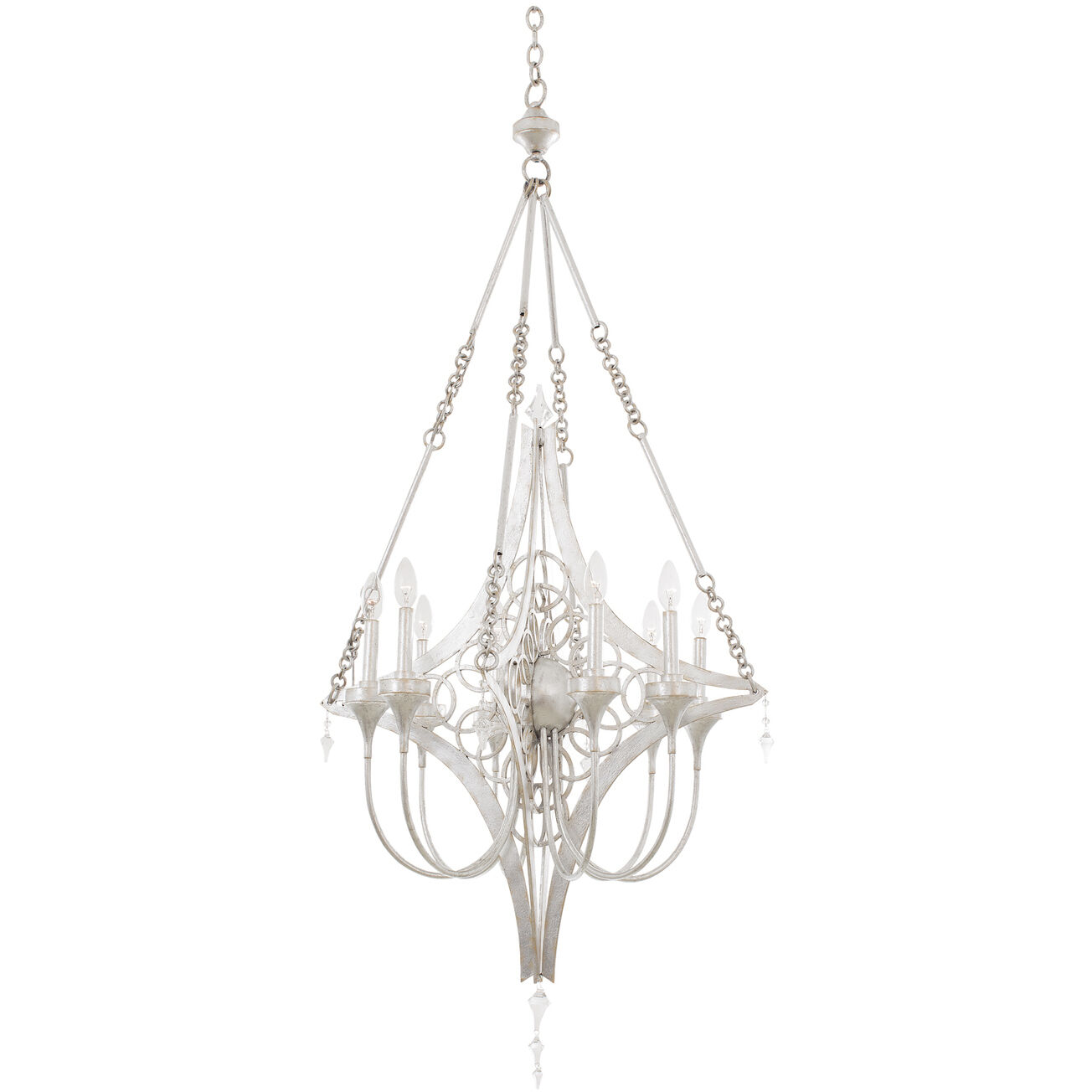 Loveland 8 Light 28 inch Gold Silver Leaf Chandelier Ceiling Light