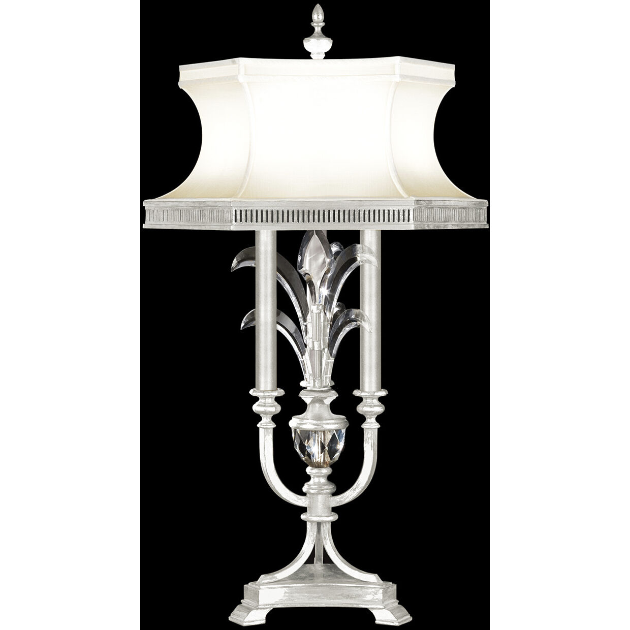 Beveled Arcs 37 inch 60 watt Silver Table Lamp Portable Light