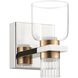 Amelia LED 6.25 inch Polished Nickel and Champagne Gold Vanity Light Wall Light