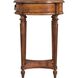Jules 1-Drawer Round End Table in Medium Brown