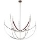 Sussex 9 Light 40.25 inch Polished Nickel and Dark Brown Chandelier Ceiling Light