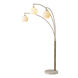 Moraga 85 inch 9 watt Walnut and Weathered Brass with Black Arc Floor Lamp Portable Light