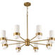Sojourn 8 Light 36 inch Brushed Brass Chandelier Ceiling Light