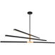 Lineare LED 49 inch Matte Black and Aged Gold Brass Pendant Ceiling Light