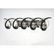 Curlicue 5 Light 49 inch Black/Polished Nickel Bath Vanity Wall Light