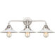 Nouveau 2 Halophane LED 27 inch Polished Chrome Bath Vanity Light Wall Light in Matte White Halophane Glass