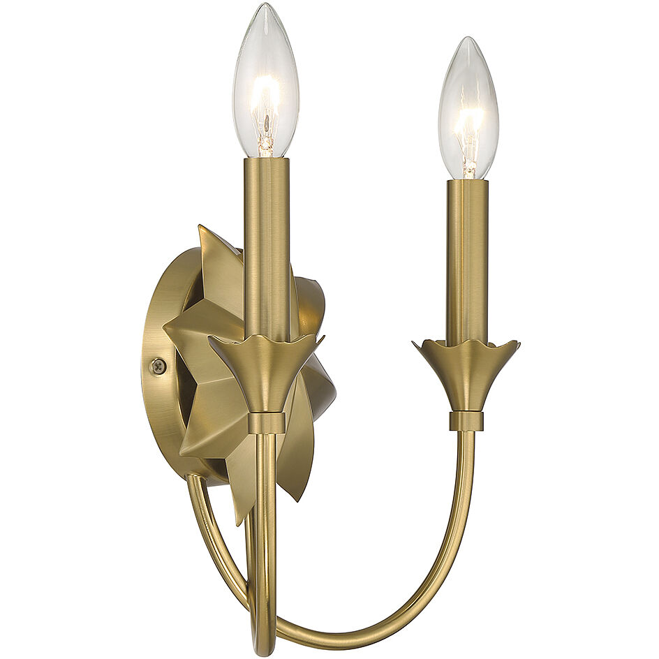 Sullivan 2 Light 10 inch Warm Brass Wall Sconce Wall Light