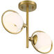 Teatro 2 Light 14.75 inch Brushed Gold Semi-Flush Mount Ceiling Light