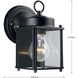 Flat Glass Lantern Outdoor Wall Lantern in Black