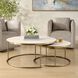 Aragon 40 X 17.5 inch Brass and Faux White Shagreen Coffee Tables, Set of 2