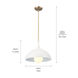 Homestead Fira 1 Light 14 inch White Pendant Ceiling Light, Fira