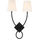 Barclay 2 Light 15.5 inch Matte Black Wall Sconce Wall Light
