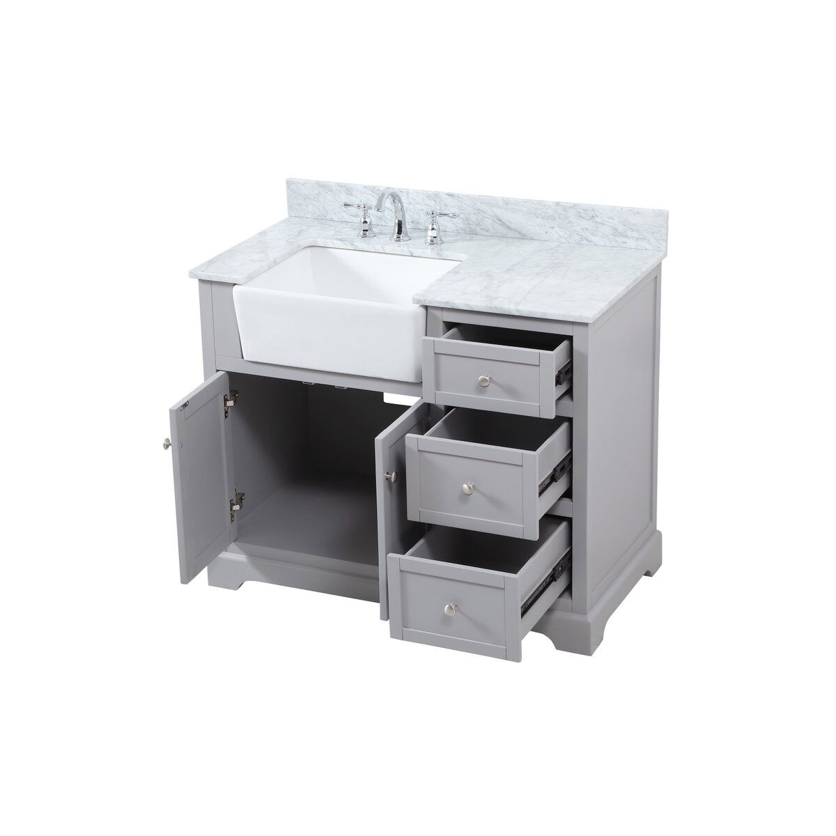 Franklin 42 X 22 X 35 inch Grey Bathroom Vanity Cabinet