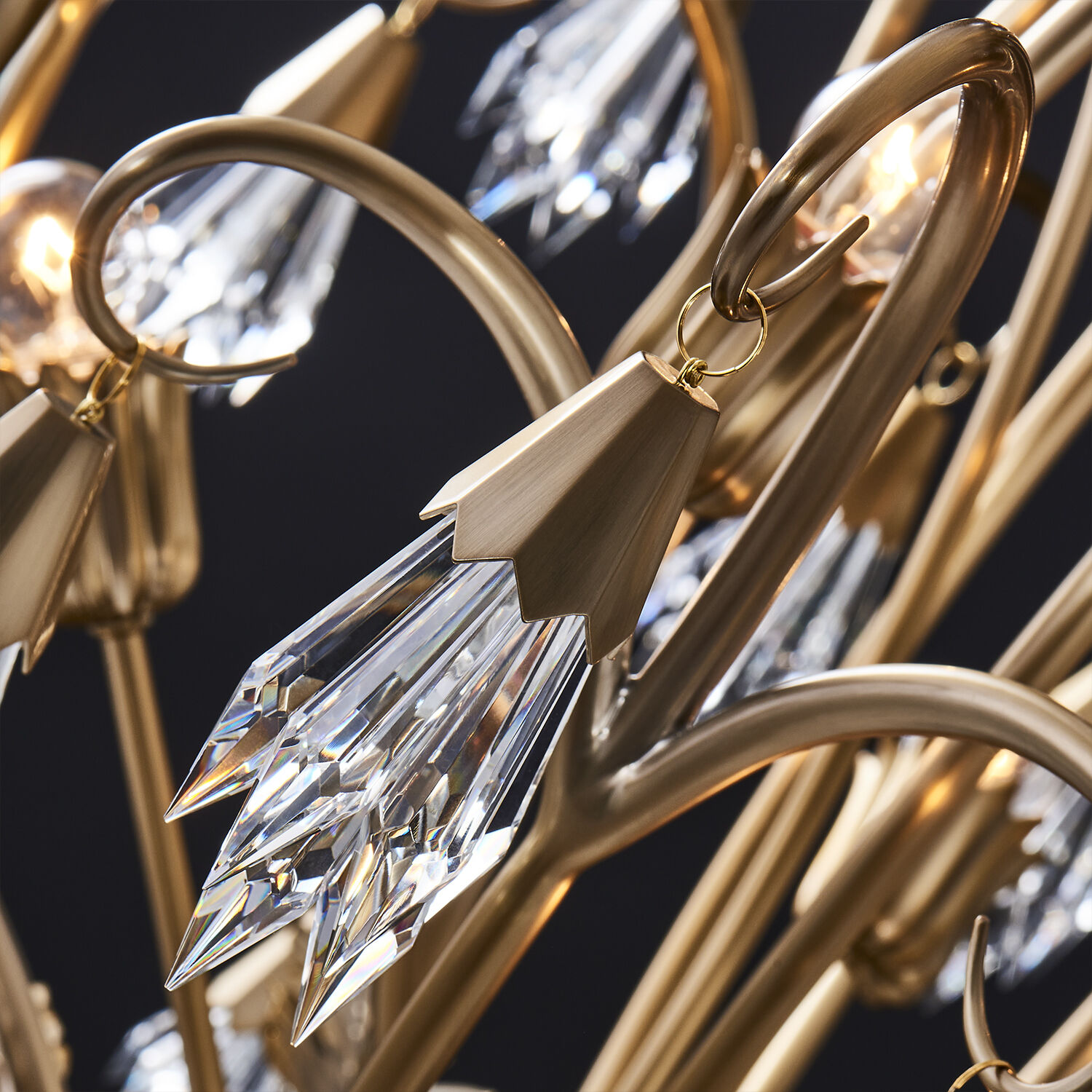 Tulipani 8 Light 38 inch Winter Brass Chandelier Foyer Light Ceiling Light