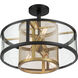 Soho 4 Light 18 inch Coal And Soft Brass Pendant and Semi-Flush Ceiling Light