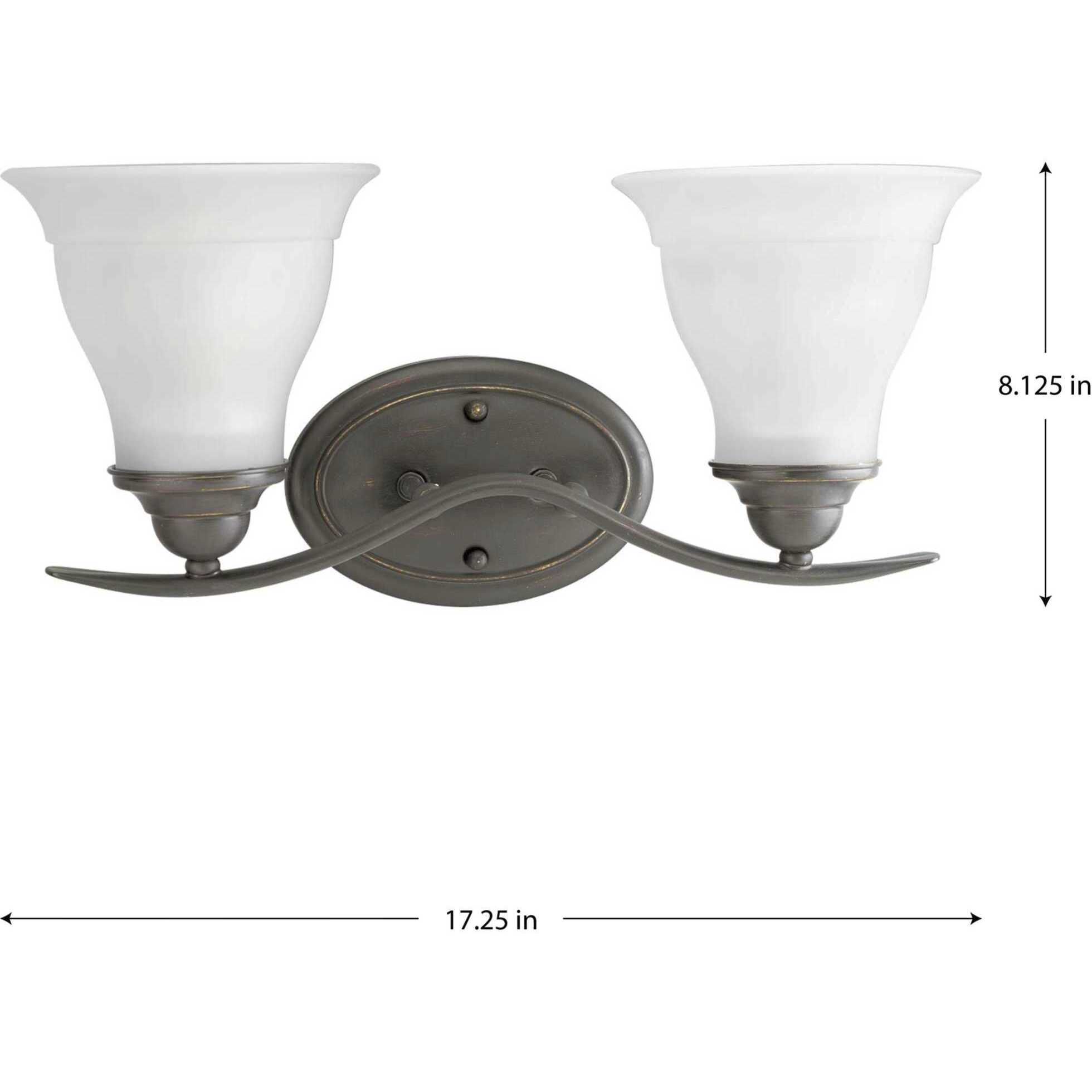 Trinity 2 Light 17.25 inch Antique Bronze Bath Vanity Wall Light