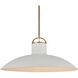 Surf 1 Light 20 inch Textured White with Satin Brass Pendant Ceiling Light