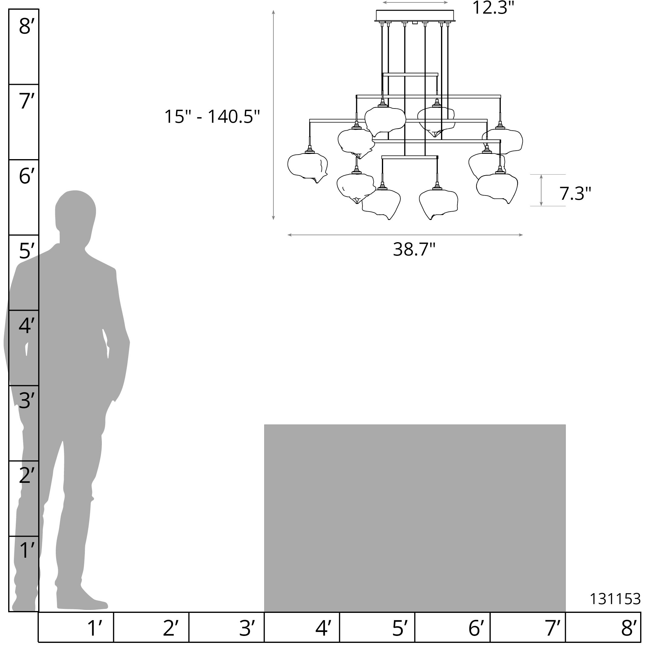Ume 10 Light 38.7 inch Oil Rubbed Bronze Mobile Pendant Ceiling Light