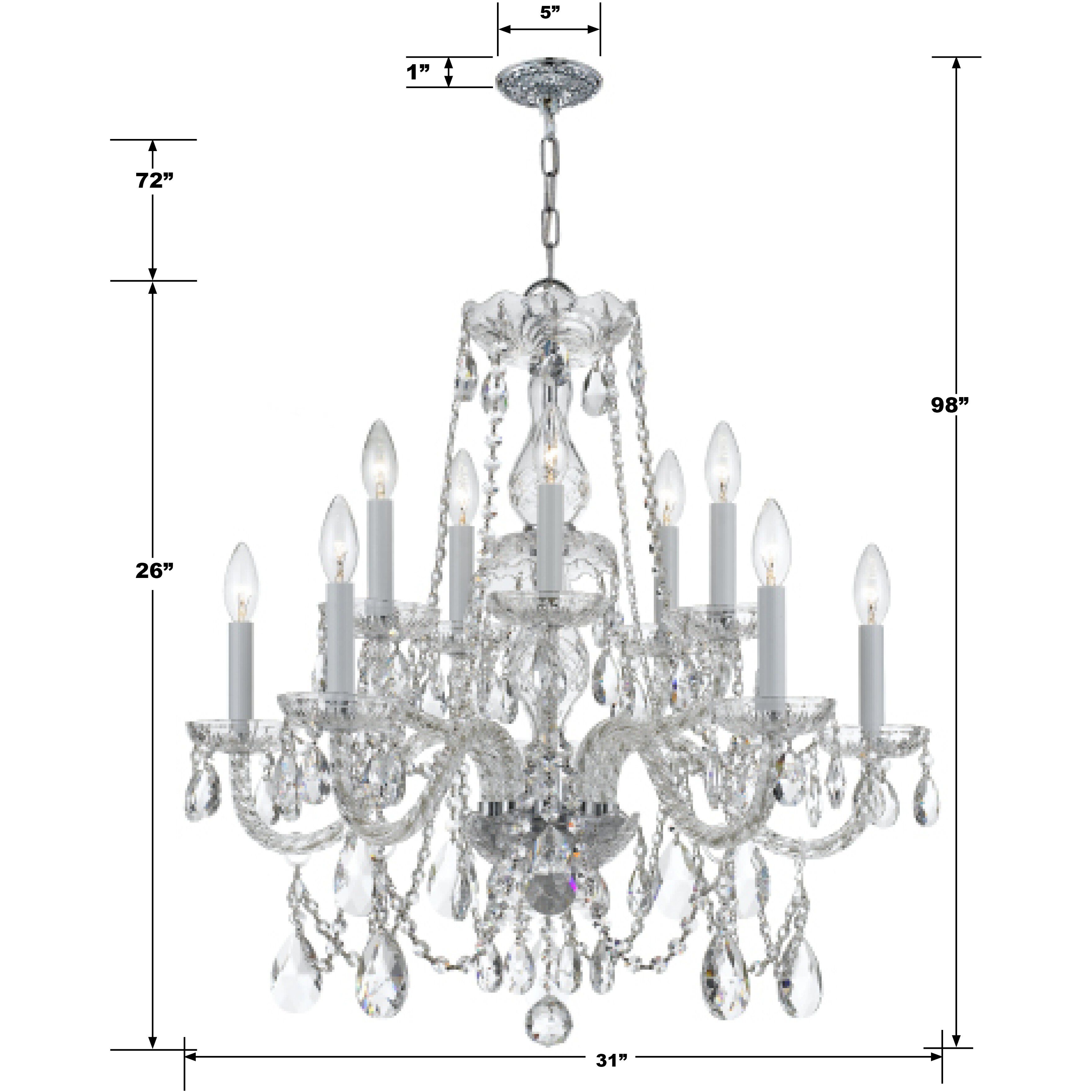 Traditional Crystal 12 Light 31 inch Polished Chrome Chandelier Ceiling Light in Clear Swarovski Strass
