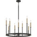 Davis 9 Light 26 inch Espresso and Brass Chandelier Ceiling Light