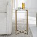 Star-crossed 24 X 16 inch Brushed Gold and Seeded Glass Accent Table